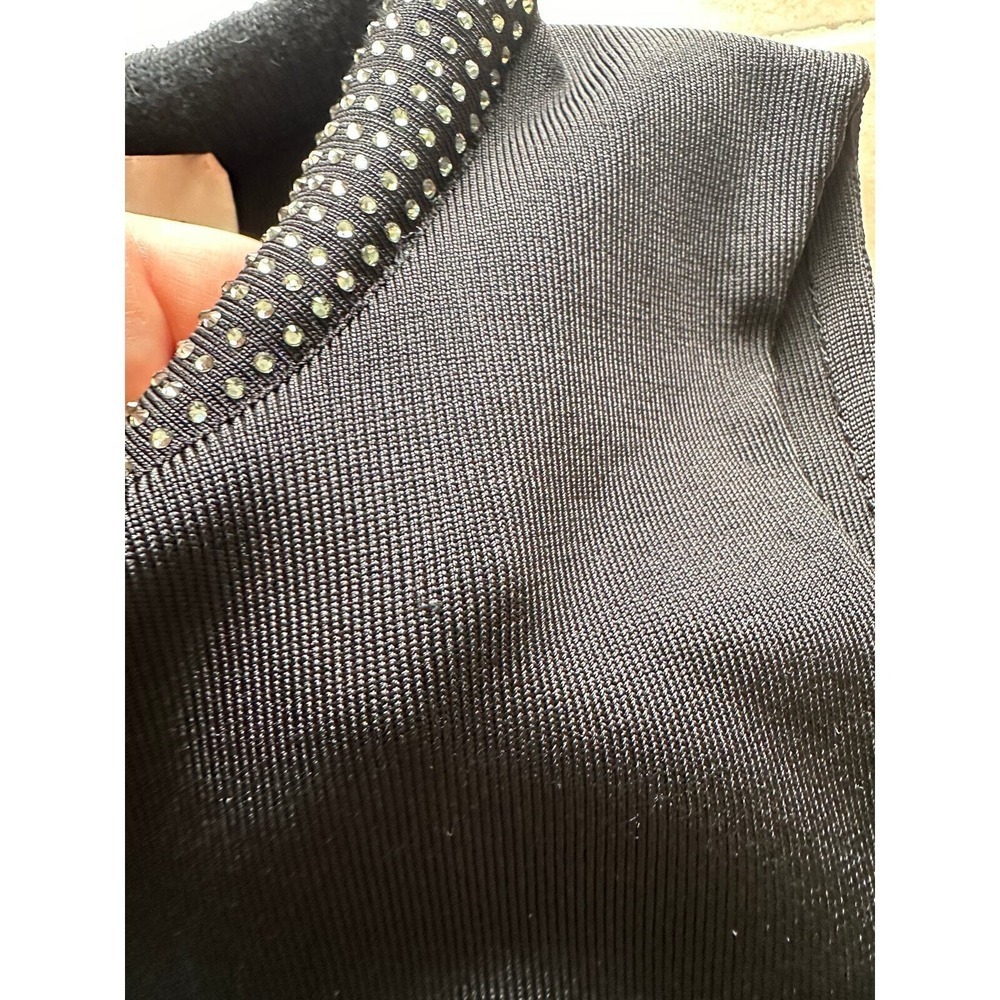 Christopher Kane Black Embellished collar trim swarovski crystal Bodycon Dress M - Picture 5 of 7